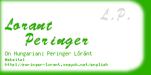 lorant peringer business card